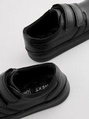 Black Black Leather Double Strap School Shoes - Image 3 of 5