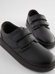 Black Black Leather Double Strap School Shoes - Image 4 of 5