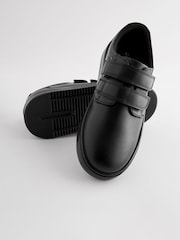 Black Black Leather Double Strap School Shoes - Image 5 of 5