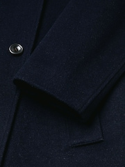 Mornarica Plavo - Charles Tyrwhitt Pure Vuna Visoki okovratnik Kaput - Slika 6 od 6