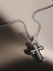 The Diamond Store White 0.15ct Lab Grown Diamond Cross Pendant Necklace in Sterling Silver - Image 3 of 8
