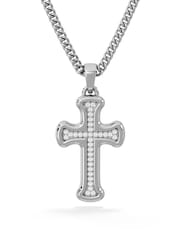 The Diamond Store White 0.15ct Lab Grown Diamond Cross Pendant Necklace in Sterling Silver - Image 5 of 8