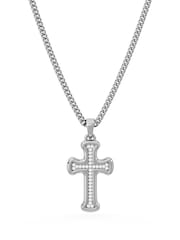 The Diamond Store White 0.15ct Lab Grown Diamond Cross Pendant Necklace in Sterling Silver - Image 6 of 8
