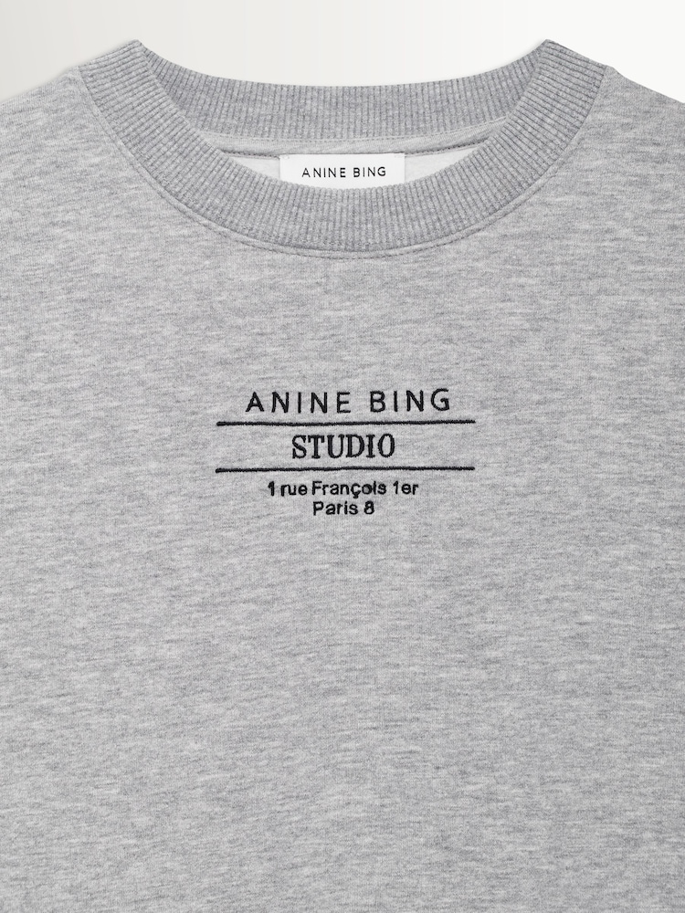 ANINE BING Grey Miles Sweatshirt Studio In Heather - Image 4 of 4
