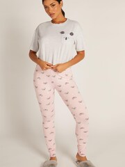 Boux Avenue Grey Marl Peekaboo Koala T-Shirt & Leggings Pyjama Set - Image 1 of 4