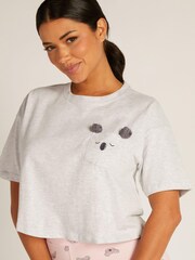 Boux Avenue Grey Marl Peekaboo Koala T-Shirt & Leggings Pyjama Set - Image 2 of 4
