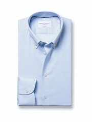 Charles Tyrwhitt Light Blue Non-Iron Twill Button-Down Slim Fit Shirt - Image 4 of 6