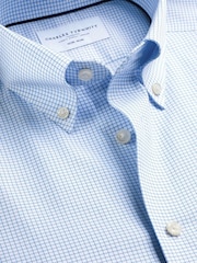 Charles Tyrwhitt Light Blue Non-Iron Twill Button-Down Slim Fit Shirt - Image 5 of 6