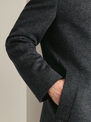 Grey - Charles Tyrwhitt Pure Vuna Visoki okovratnik Kaput - Slika 5 od 6