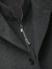 Grey - Charles Tyrwhitt Pure Vuna Visoki okovratnik Kaput - Slika 6 od 6