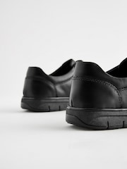 Black Standard Fit (F) Leather Touch Fastening School Shoes - Image 4 of 5