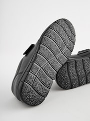 Black Standard Fit (F) Leather Touch Fastening School Shoes - Image 5 of 5