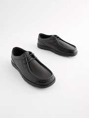 Black Standard Fit (F) School Leather Lace-Up Shoes - Image 1 of 5