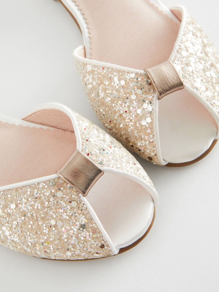 Gold Glitter Bridesmaid Occasion Shoes - Image 5 of 5
