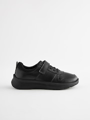 Schwarz - Schuhe für die Schule aus Leder mit 1 elastischem Riemen - Bild 2 von 5