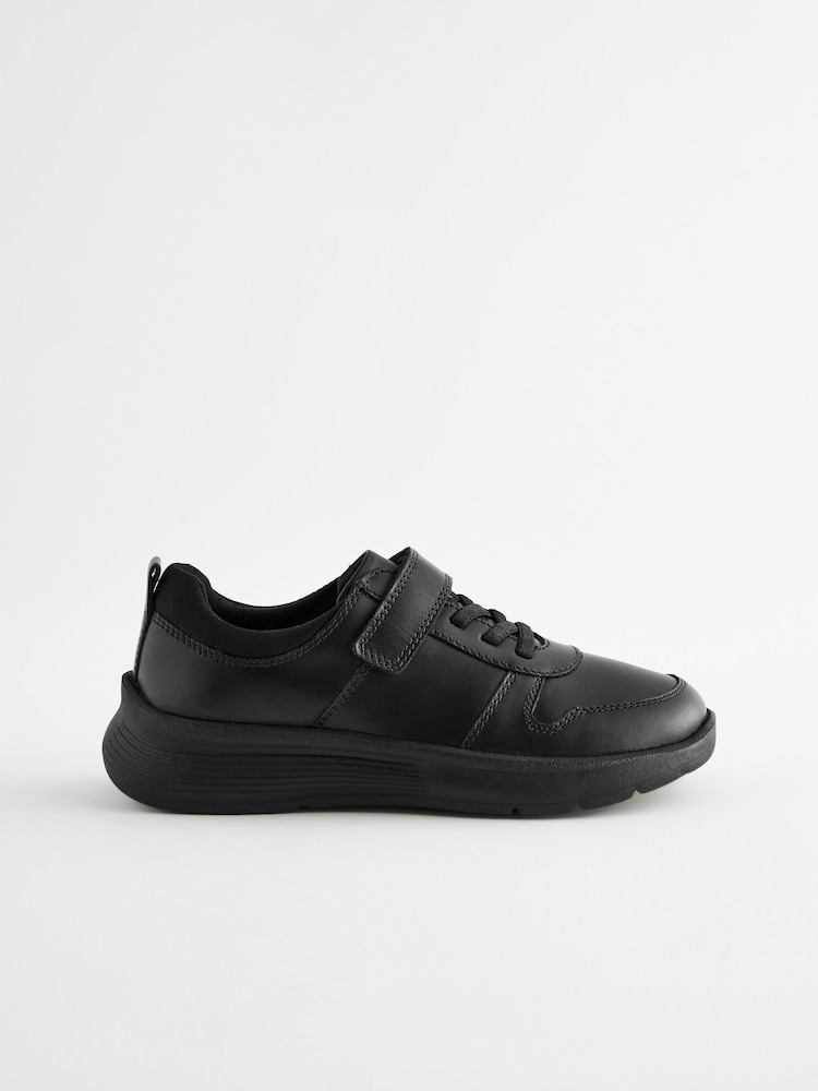 Schwarz - Schuhe für die Schule aus Leder mit 1 elastischem Riemen - Bild 2 von 5