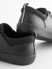 Black Standard Fit (F) Leather 3 Strap Touch Fastening School Shoes - Image 3 of 6