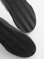 Black Standard Fit (F) Leather 3 Strap Touch Fastening School Shoes - Image 4 of 6