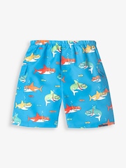 JoJo Maman Bébé Blue Shark No Nappy Swim Shorts - Image 5 of 5