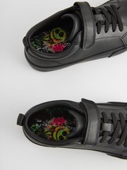 Schwarz - Schnürschuhe für die Schule aus Leder mit elastischem Riemen - Bild 4 von 5