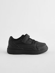 Black 1 Strap Elastic Lace School Shoes - Image 2 of 5