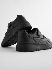 Black 1 Strap Elastic Lace School Shoes - Image 3 of 5