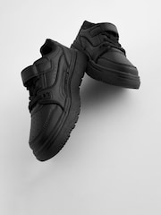 Black 1 Strap Elastic Lace School Shoes - Image 5 of 5