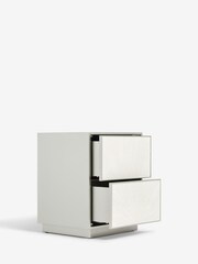 Cream To Light Grey Verona Resin Bedside Table - Image 4 of 6