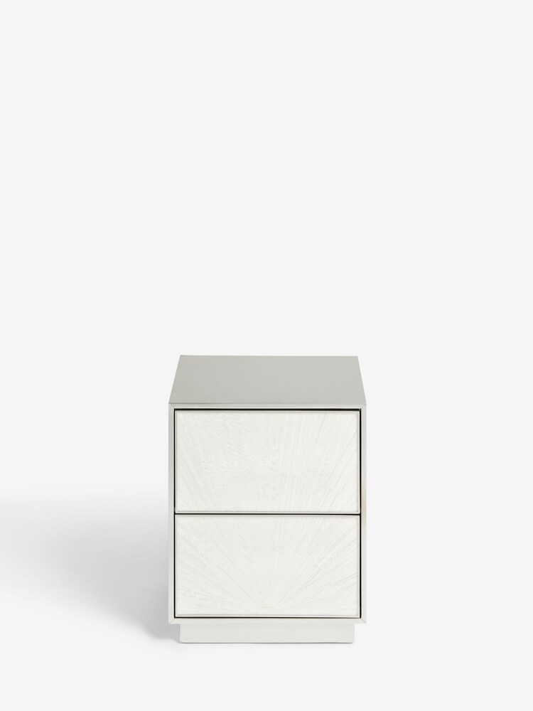 Cream To Light Grey Verona Resin Bedside Table - Image 6 of 6