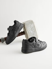 Preto - Sapatos escolares Marvel 1 com tira elástica e cadarço - Imagem 3 de 12