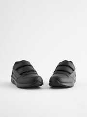Black Standard Fit (F) Touch Fastening Leather School Shoes - Image 4 of 6