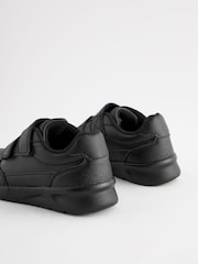Black Standard Fit (F) Touch Fastening Leather School Shoes - Image 5 of 6