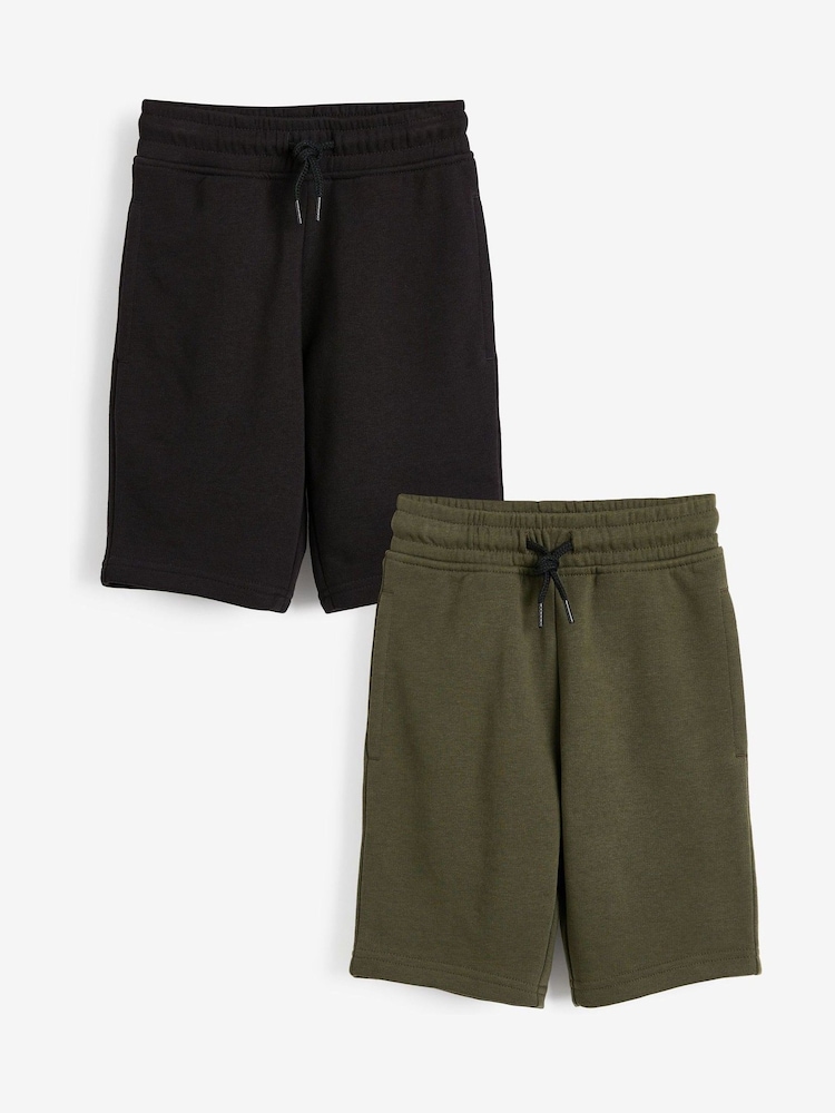 Black/Green 2 Pack Shorts (3-16yrs) - Image 1 of 5