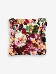 Clarke & Clarke Pink 100% Cotton Tahiti Ruffle Edge Floral Feather Filled Cushion - Image 2 of 4
