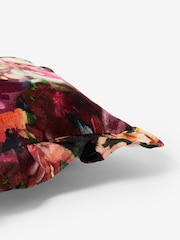 Clarke & Clarke Pink 100% Cotton Tahiti Ruffle Edge Floral Feather Filled Cushion - Image 4 of 4