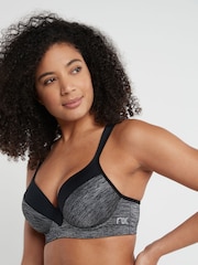 Grey Marl Active Sports High Impact Full Cup Wired Bra - Image 1 of 5