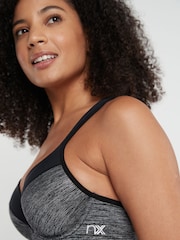 Grey Marl Active Sports High Impact Full Cup Wired Bra - Image 2 of 5
