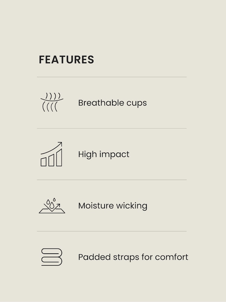 Grey Marl Active Sports High Impact Full Cup Wired Bra - Image 4 of 5