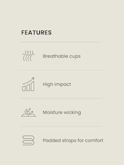 Grey Marl Active Sports High Impact Full Cup Wired Bra - Image 5 of 7