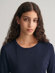 GANT Blue Fitted Lightweight T-Shirt - Image 3 of 4