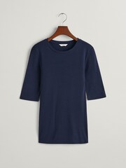 GANT Blue Fitted Lightweight T-Shirt - Image 5 of 5