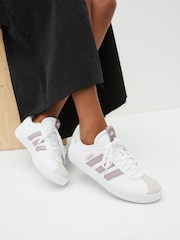 adidas White/Purple adidas VL Court 3.0 Trainers - Image 1 of 10
