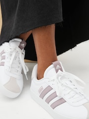 adidas White/Purple adidas VL Court 3.0 Trainers - Image 2 of 10