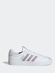 adidas White/Purple adidas VL Court 3.0 Trainers - Image 3 of 10