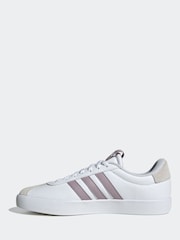 adidas White/Purple adidas VL Court 3.0 Trainers - Image 4 of 10