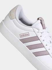 adidas White/Purple adidas VL Court 3.0 Trainers - Image 9 of 10