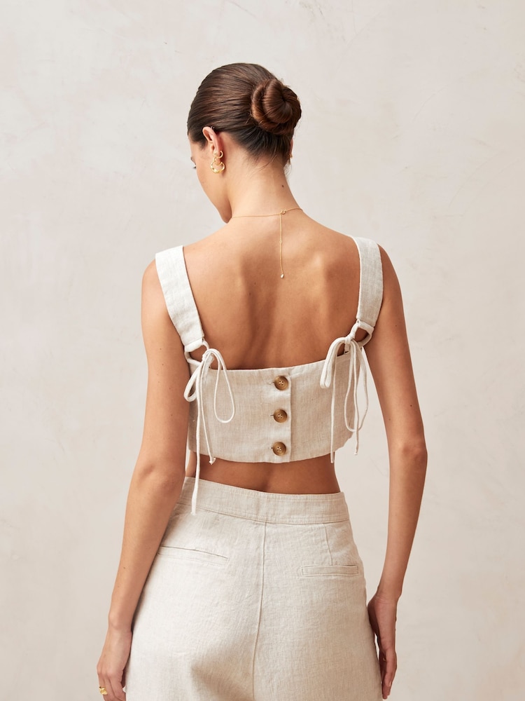 Alohas White Molly 100% Linen Tank Top - Image 2 of 5