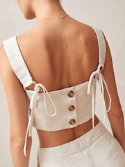 Alohas White Molly 100% Linen Tank Top - Image 5 of 5