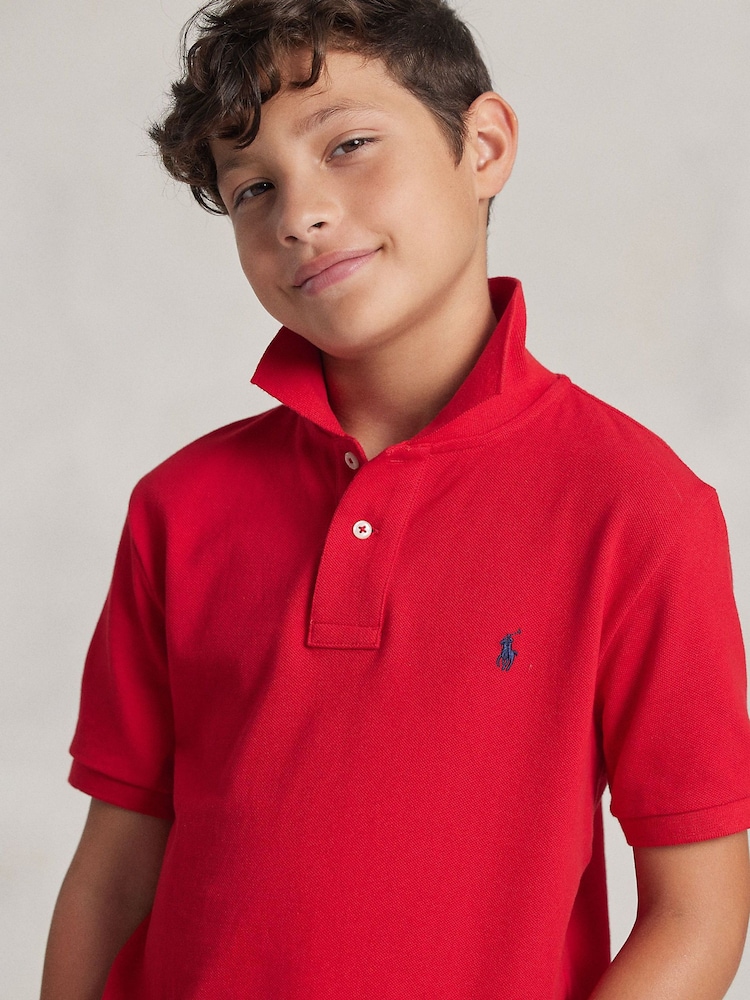 Polo Ralph Lauren Red Boys Polo Shirt - Image 3 of 6