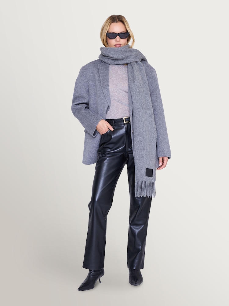 ANINE BING Grey Augustina Scarf In Wool - Image 2 of 3